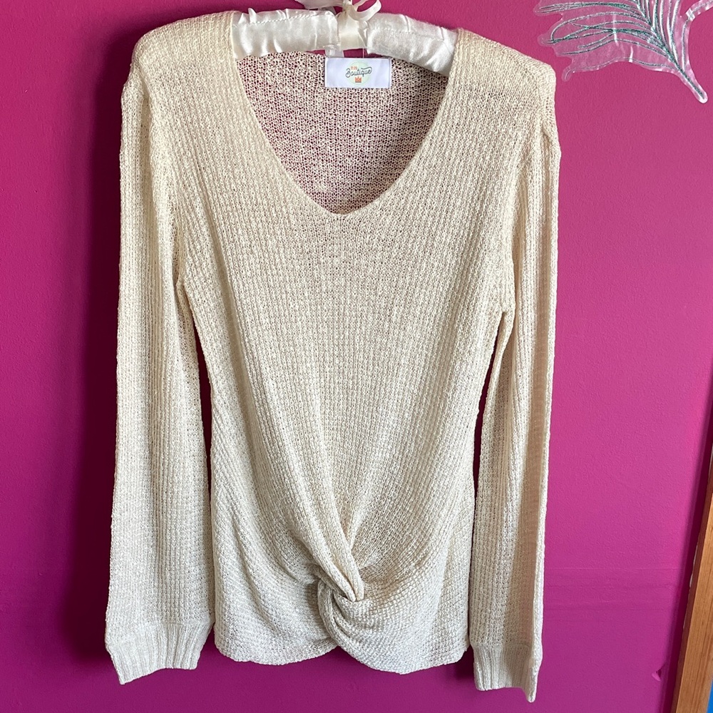 Cream Knit Longsleeve Sweater